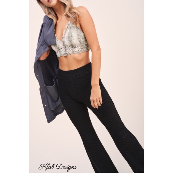 ❤️LAST Stretch Textured Rib High Waist Flare Pants - Picture 3 of 5